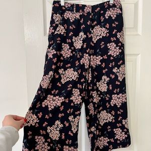 Wide leg floral pants